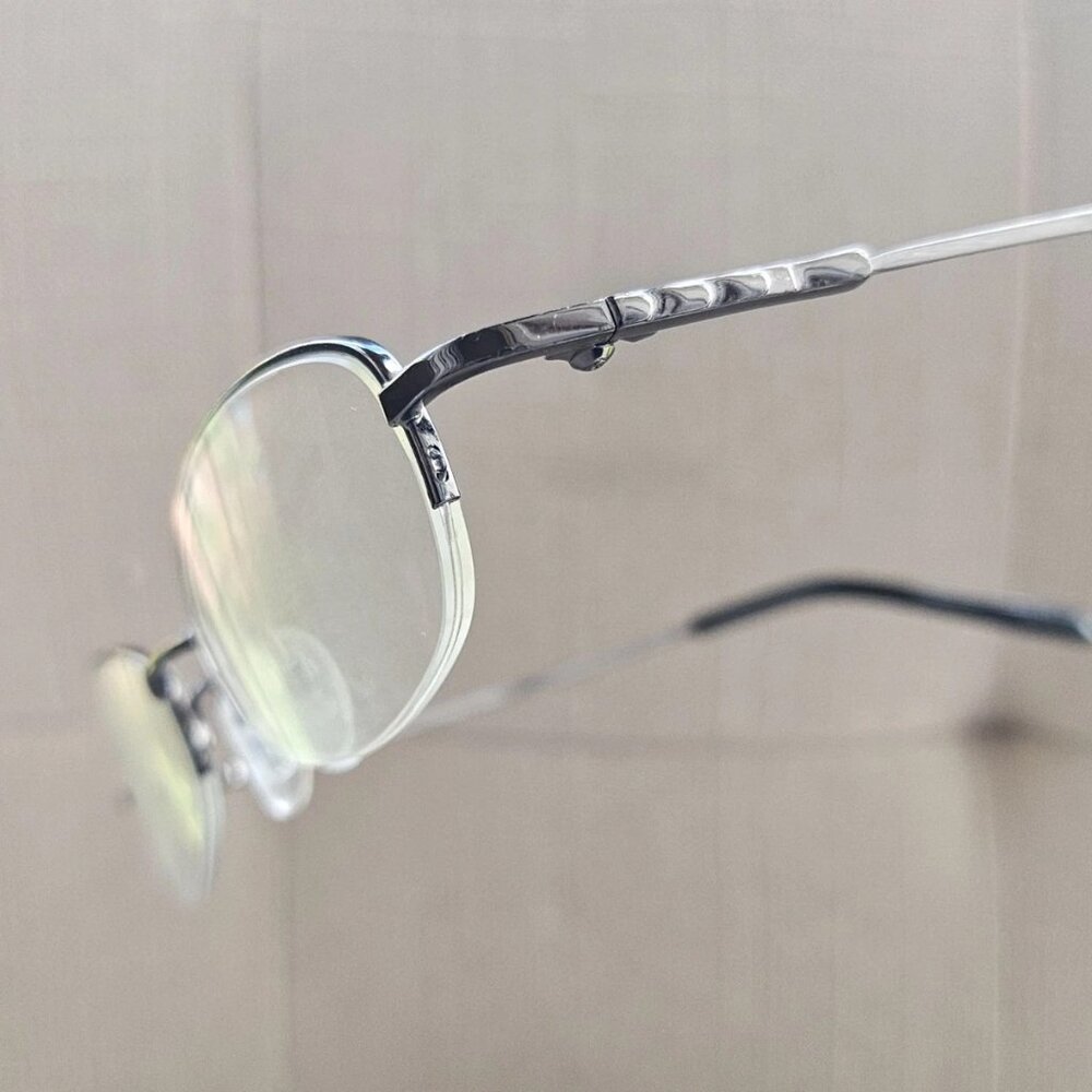 Zenni Oprical Women Glasses Frame Half Rim Gunmetal Tone Eyewear Eyeglasses